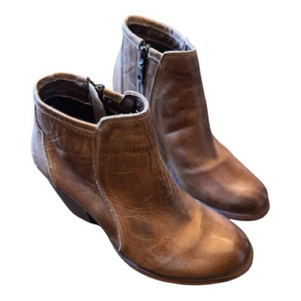 Roan Toffee Leather Ankle Boots